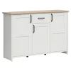 Credenza 148x99h cm 3 ante 1 cassetto scandinava bianco frassinato rovere Lars