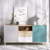 Credenza 155x75h cm 2 ante 2 cassetti rovere grigio bianco petrolio Dominic