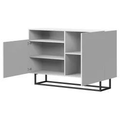 Credenza 120x80h cm 2 ante 1 vano moderna bianco nero Erice Gihome®