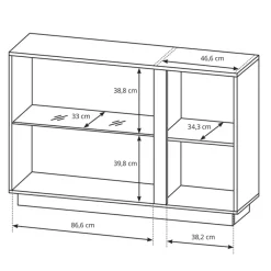 Credenza 138x91h cm 3 ante con vetrina moderna rovere antracite Noa Gihome®