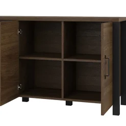 Credenza 220x79h cm 4 ante moderna rovere scuro nero Nebraska