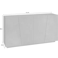 Credenza 159x86h cm 4 ante moderna ossido Candia Gihome®