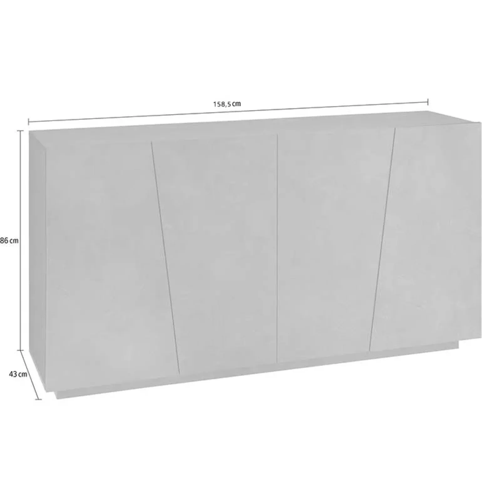 Credenza 159x86h cm 4 ante moderna ossido Candia Gihome®