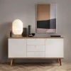 Credenza 160x83h cm 2 ante moderna rovere bianco Menfi Gihome®