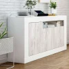 Credenza 144x87h cm 3 ante moderna soggiorno bianco artico Atene