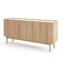 Credenza 144x68h cm 3 ante moderna rovere chiaro bianco Tanzania