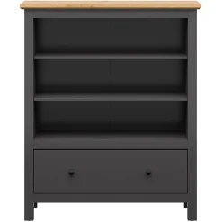 Credenza 101x121h cm 1 cassetto nero grafite rovere chiaro Holga