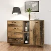 Credenza 120x85h cm con cassetti moderna legno vecchio antico West Gihome®