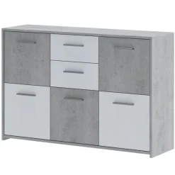 Credenza 114x78h cm moderna bianco opaco cemento Durban