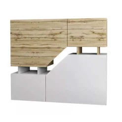 Credenza 120x100h cm moderna design rovere bianco Modesta