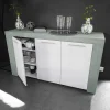 Credenza 144x80h cm moderna soggiorno bianco cemento Zante