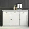 Credenza 143x92h cm shabby bianco opaco Avignon Gihome®