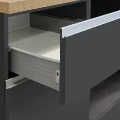Cucina 255cm componibile lineare moderna antracite rovere Gourmet Prestige