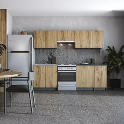 Cucina 240cm moderna componibile lineare quercia antracite Urban
