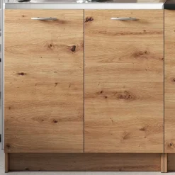 Cucina 240cm moderna lineare componibile quercia Dalia