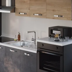 Cucina 300cm reversibile moderna lineare rovere antracite ChefStyle