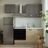 Cucina 210cm reversibile moderna lineare rovere antracite CookLux
