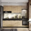 Cucina moderna componibile lineare 240cm quercia nero Terry 1