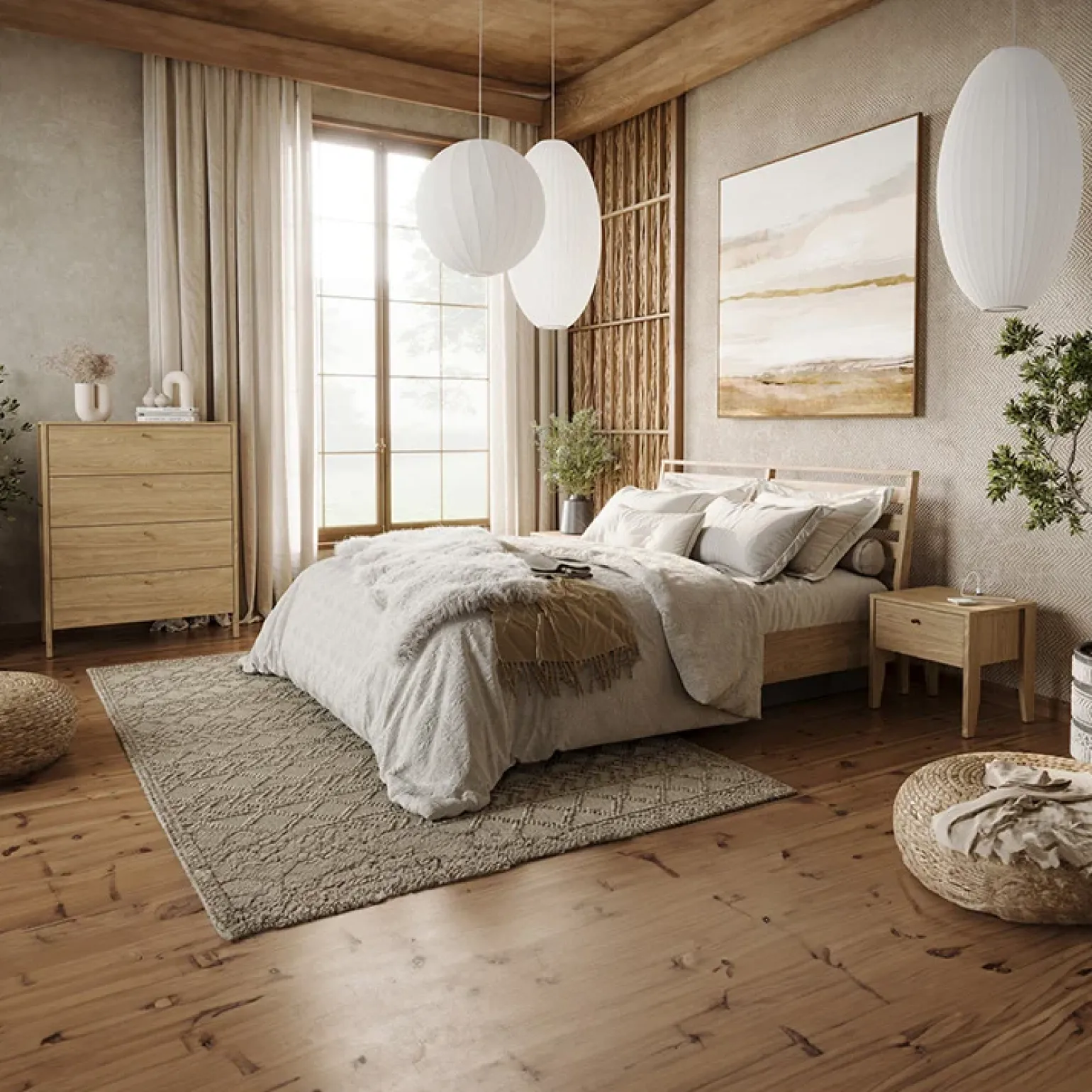 Cuscino decorativo per letto matrimoniale contenitore 180x200cm rovere Noor