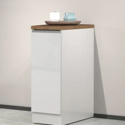 Dispensa cucina bassa 30x85h cm scorrevole bianco rovere Gourmet