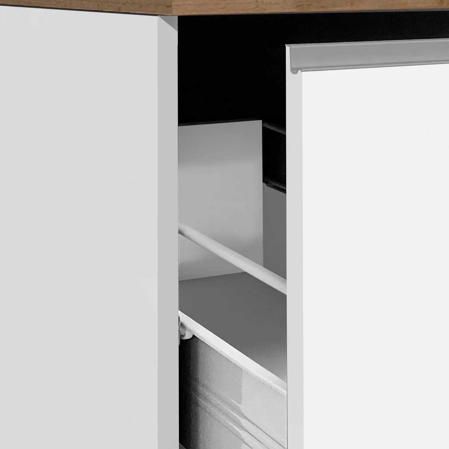 Dispensa cucina bassa 30x85h cm scorrevole bianco rovere Gourmet