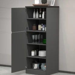Dispensa cucina 60x165h cm 4 ripiani antracite grigio pietra Gourmet