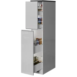 Dispensa cucina 30x165h cm scorrevole bianco grigio pietra Gourmet