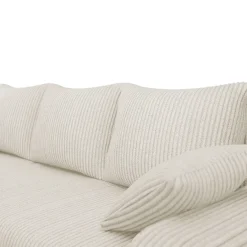 Divano angolare letto 238x147cm 3 posti velluto a coste beige Flow