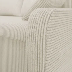 Divano angolare letto 238x147cm 3 posti velluto a coste beige Flow