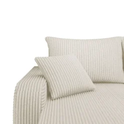 Divano angolare letto 238x147cm 3 posti velluto a coste beige Flow