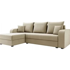 Divano angolare letto 237x139cm 3 posti matrimoniale angolare beige Flow