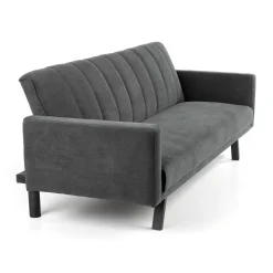 Divano letto 3 posti 192x82 cm velluto grigio scuro Nespolo