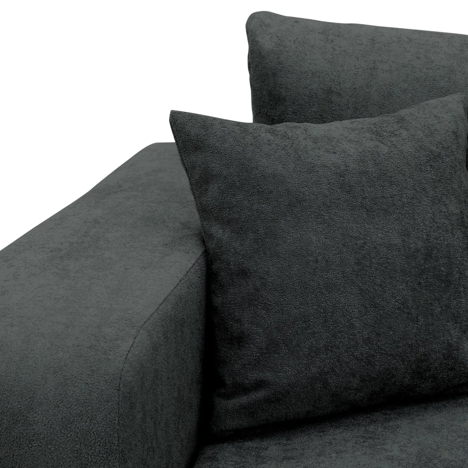 Divano letto 3 posti 248x90cm con contenitore in tessuto velo nero Floty