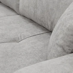 Divano letto 3 posti 248x90cm con contenitore in tessuto velo grigio chiaro Floty