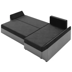 Divano letto 3 posti 240x145cm matrimoniale angolare grigio nero Appia