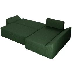 Divano letto 3 posti 240x145cm matrimoniale angolare velluto a coste verde Appia
