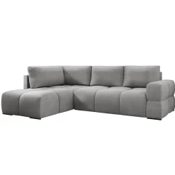Divano letto angolare 3 posti 267x185cm box contenitore grigio Sottovoce