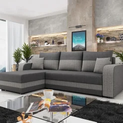 Divano letto angolare 3 posti 237x139cm reversibile grigio Ponza