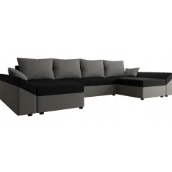Divano letto angolare 5 posti 321cm grigio nero Appia