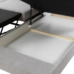 Divano letto angolare destra imbottito 274x203cm velluto a coste grigio Bormio