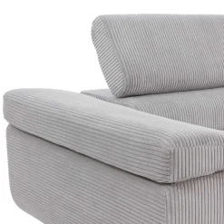 Divano letto angolare destra imbottito 274x203cm velluto a coste grigio Bormio