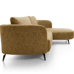 Divano letto angolare destra 3 posti 260x180cm tessuto bouclè beige scuro Repose