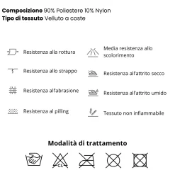 Divano letto angolare destra 3 posti 267x167cm velluto a coste marrone Relaxion