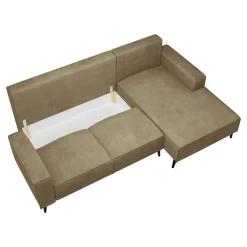 Divano letto angolare destro 3 posti 260x161cm tessuto beige Pluf