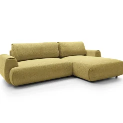 Divano letto angolare destra 3 posti 270x167cm tessuto giallo Cloudify