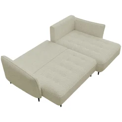 Divano letto angolare destro 3 posti 276x158cm tessuto tortora Angle