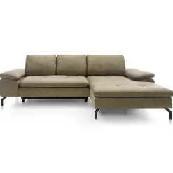 Divano letto angolare destra 3 posti 265x170cm tessuto beige Chillax