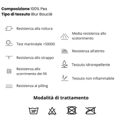 Divano letto angolare destra 3 posti 260x180cm tessuto bouclè azzurro Repose
