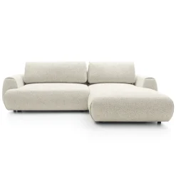 Divano letto angolare destra 3 posti 270x167cm tessuto bianco Cloudify