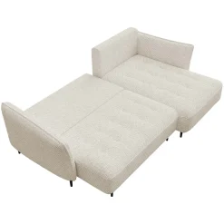 Divano letto angolare destro 3 posti 276x158cm tessuto beige Angle